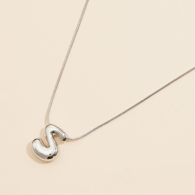 16 Assorted Pack of Bubble Design Initial Short Necklaces