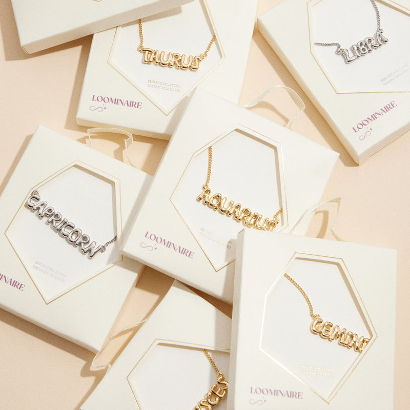 Bubble Letters Horoscope Short Necklace