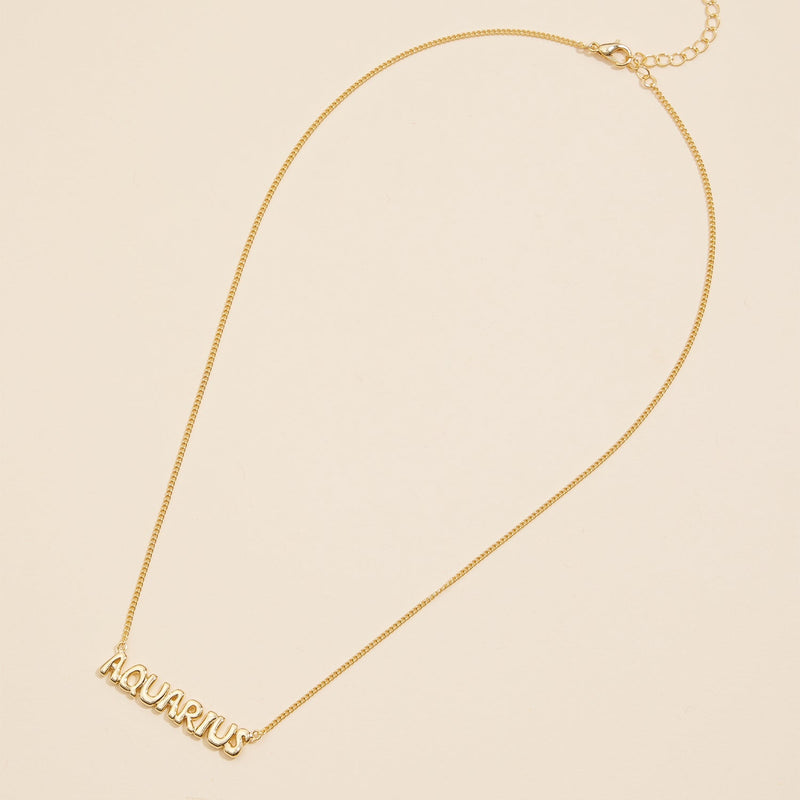Bubble Letters Horoscope Short Necklace