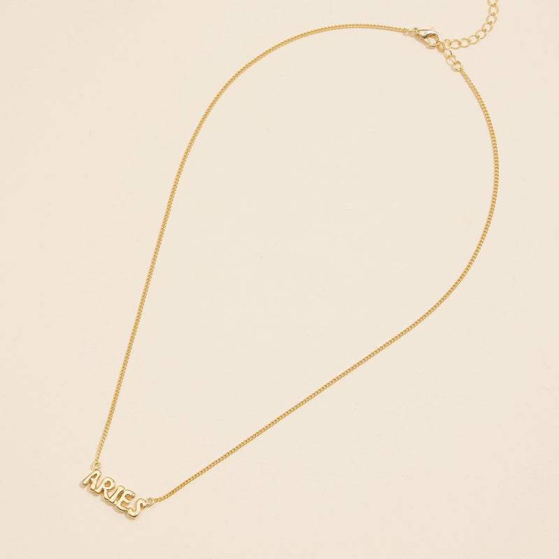 Bubble Letters Horoscope Short Necklace