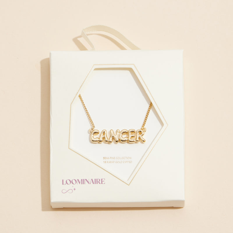 Bubble Letters Horoscope Short Necklace