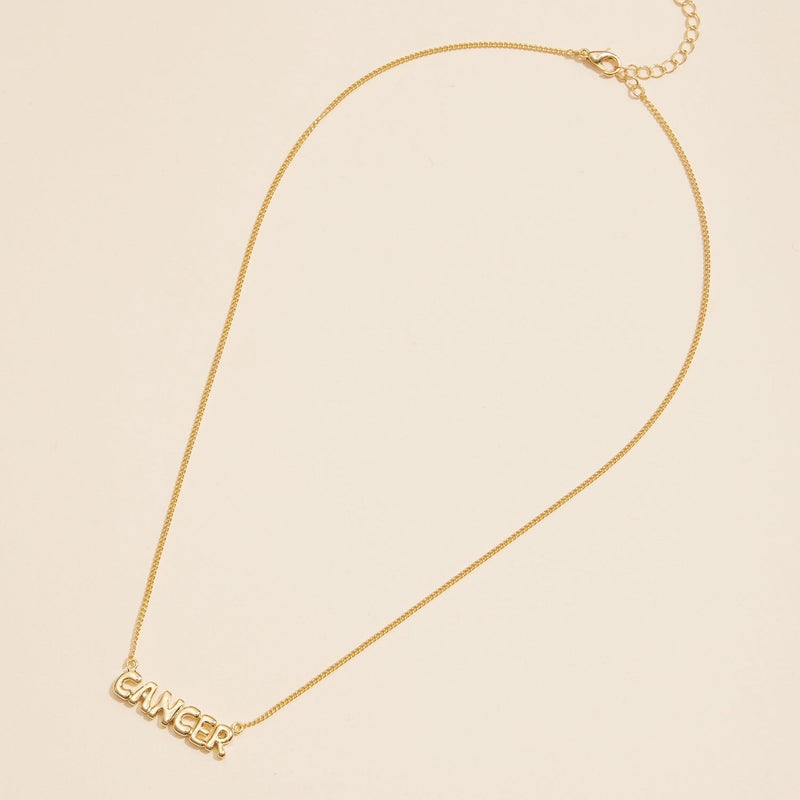 Bubble Letters Horoscope Short Necklace