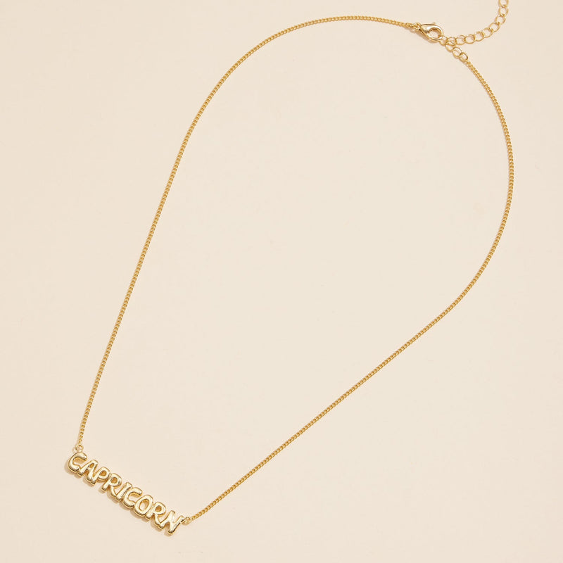 Bubble Letters Horoscope Short Necklace
