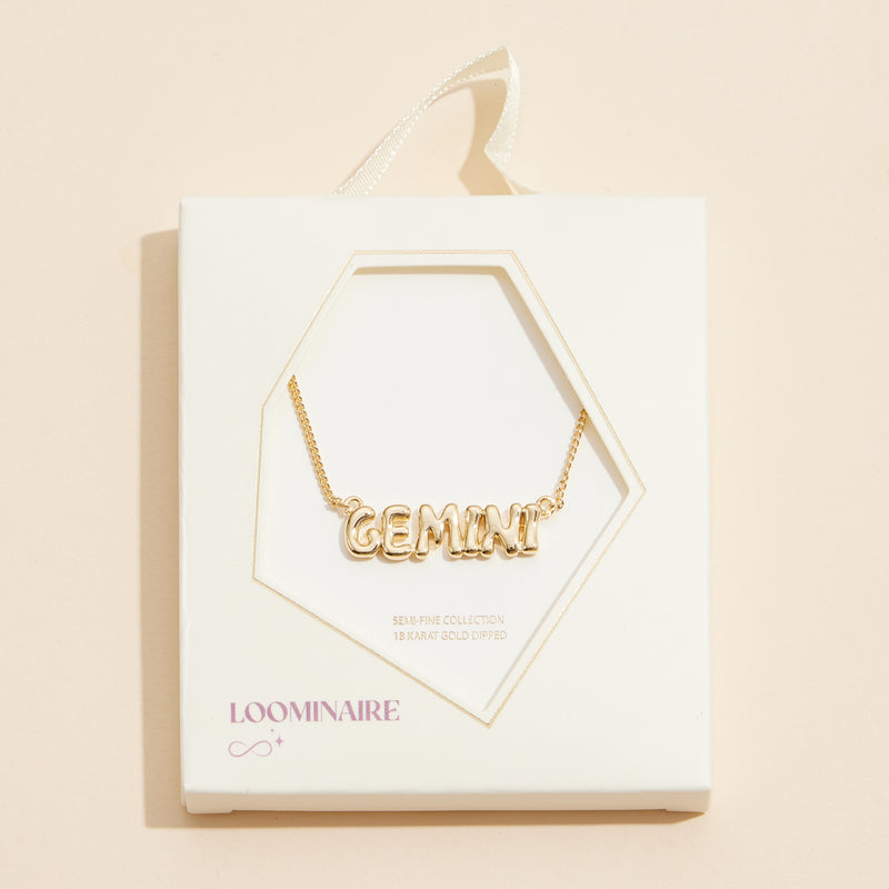 Bubble Letters Horoscope Short Necklace