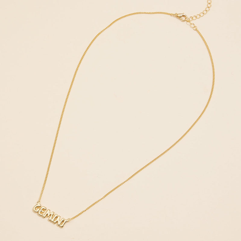 Bubble Letters Horoscope Short Necklace