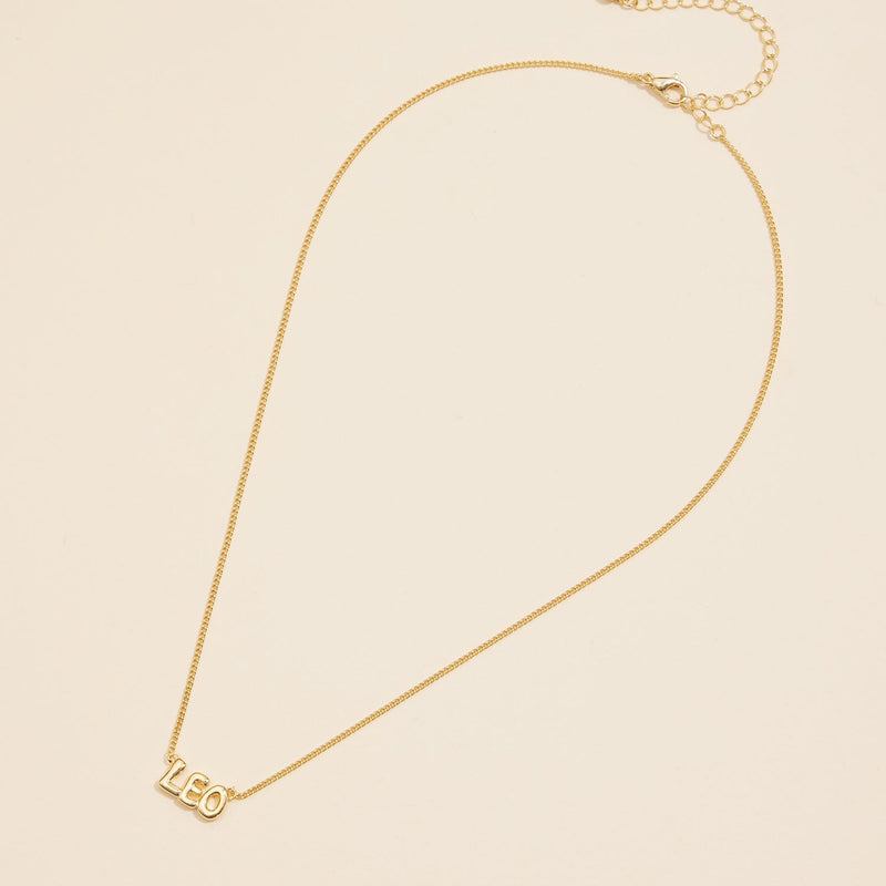 Bubble Letters Horoscope Short Necklace
