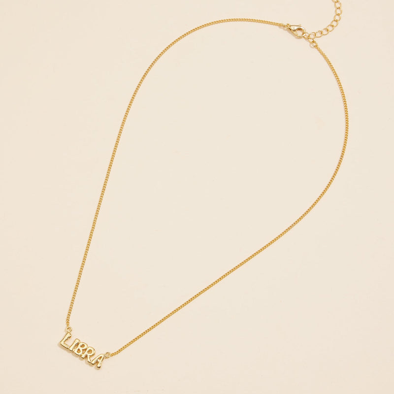 Bubble Letters Horoscope Short Necklace