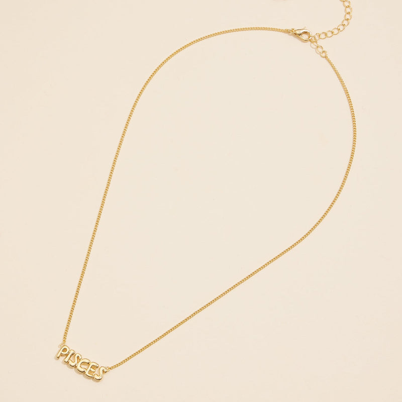 Bubble Letters Horoscope Short Necklace