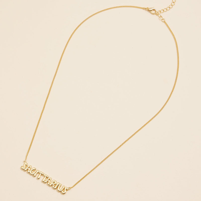 Bubble Letters Horoscope Short Necklace