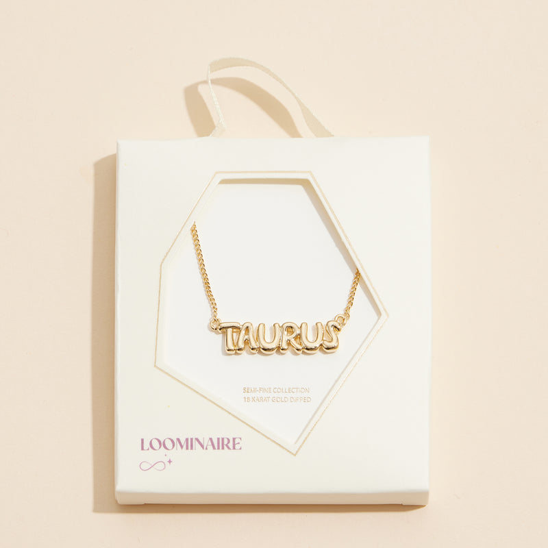 Bubble Letters Horoscope Short Necklace
