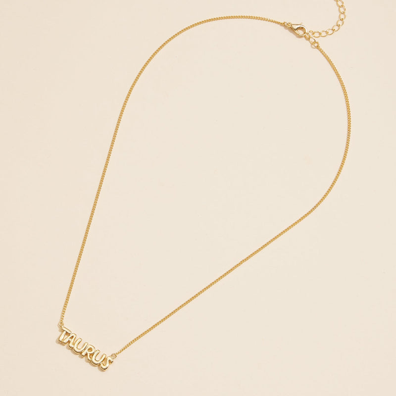 Bubble Letters Horoscope Short Necklace