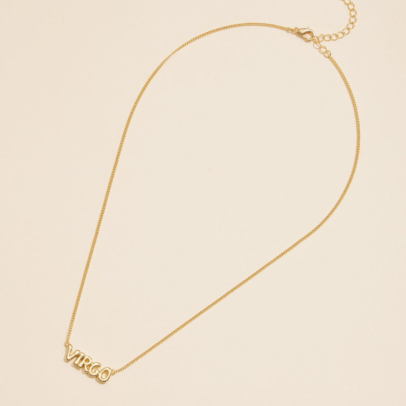 Bubble Letters Horoscope Short Necklace