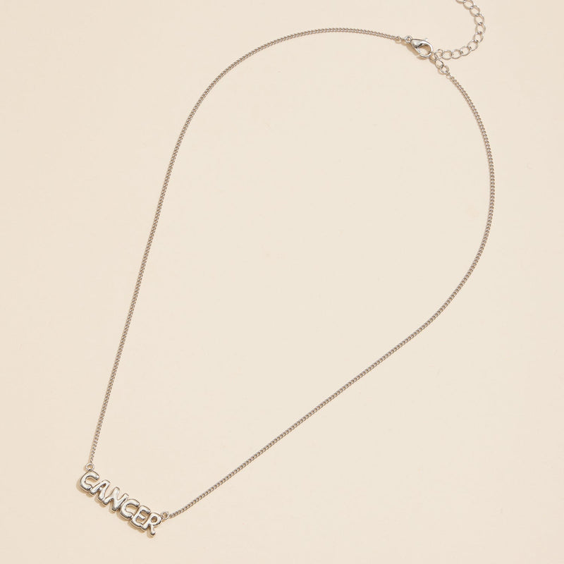 Bubble Letters Horoscope Short Necklace