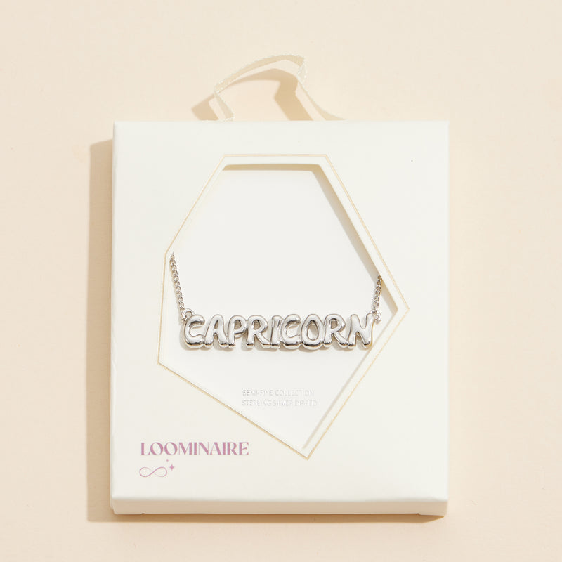 Bubble Letters Horoscope Short Necklace