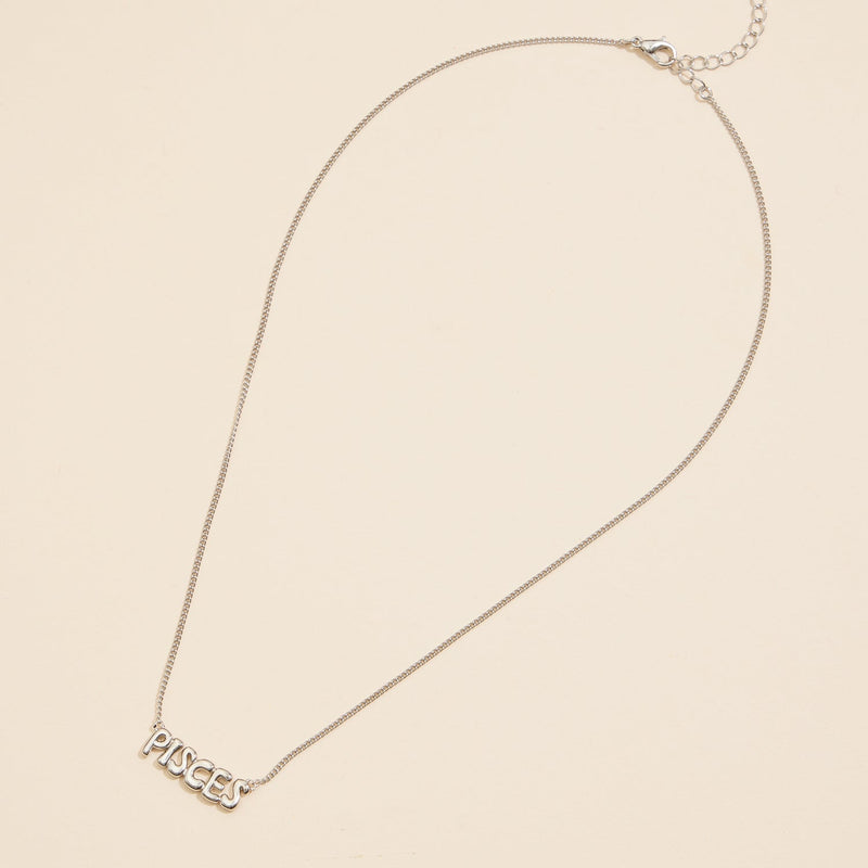 Bubble Letters Horoscope Short Necklace