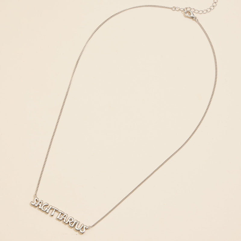 Bubble Letters Horoscope Short Necklace