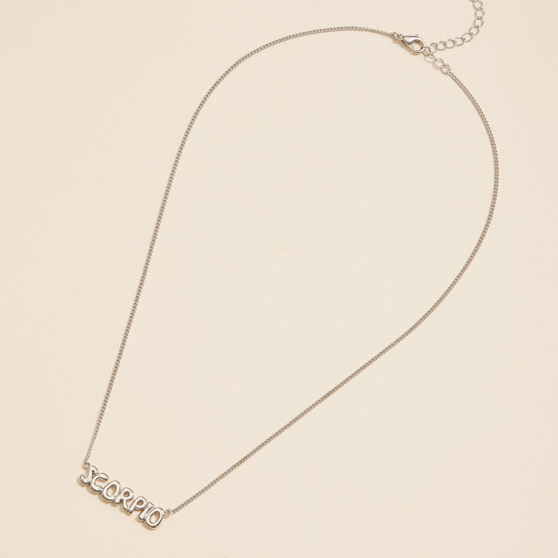Bubble Letters Horoscope Short Necklace