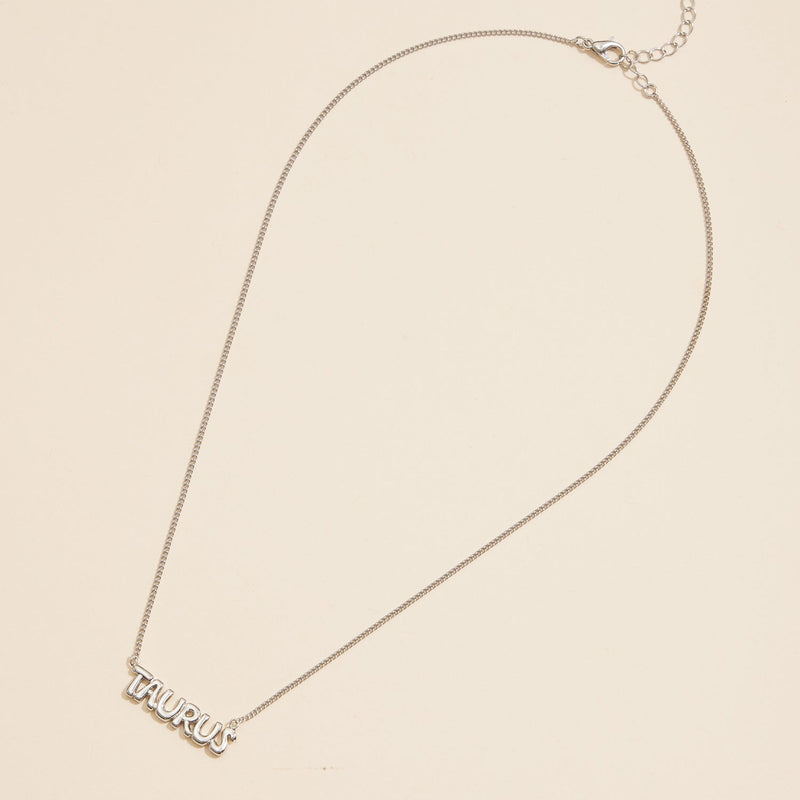 Bubble Letters Horoscope Short Necklace