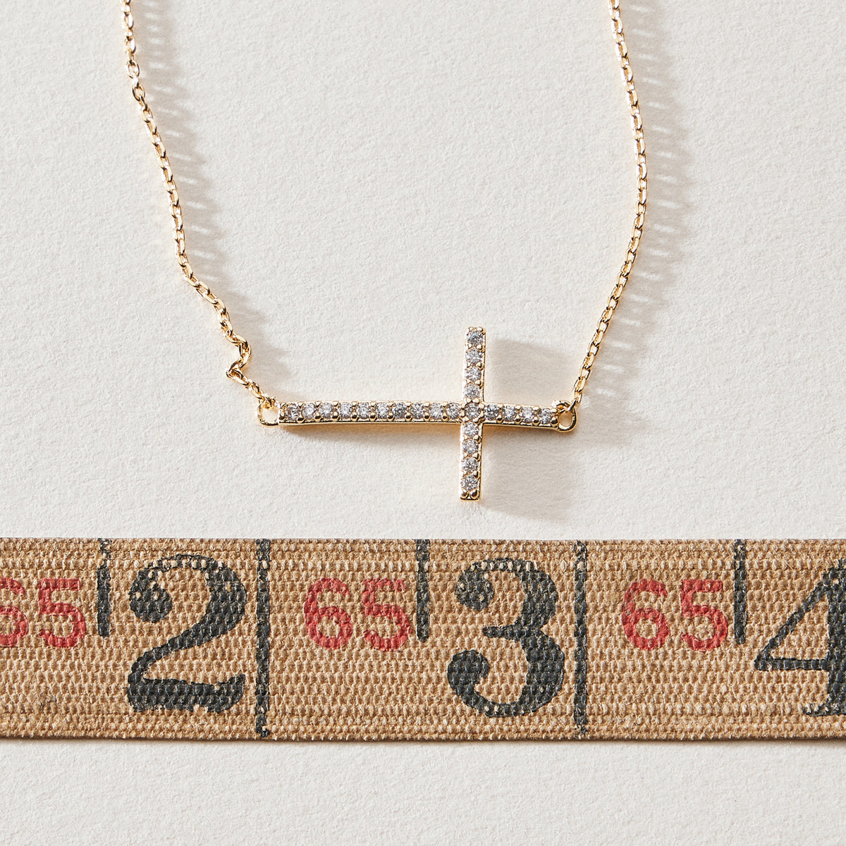 18K Gold Dipped Pavé Cross Necklace