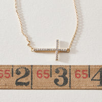 18K Gold Dipped Pavé Cross Necklace