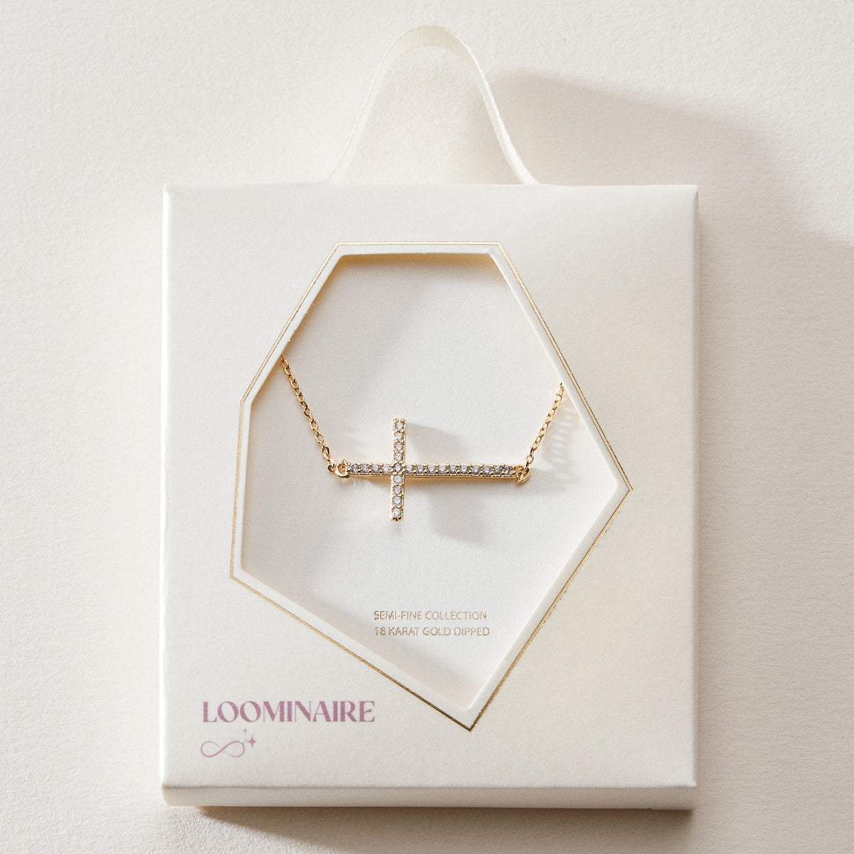 18K Gold Dipped Pavé Cross Necklace