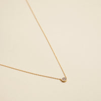 Small Circle Charm Gold Dip Short Necklace