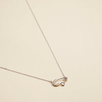 Safety Pin Charm Gold Dip Short Necklace