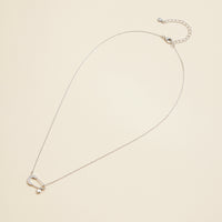 Safety Pin Charm Gold Dip Short Necklace