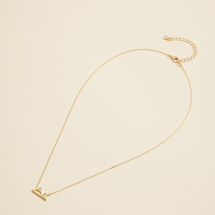 Mountains Charm Gold Dip Short Necklace