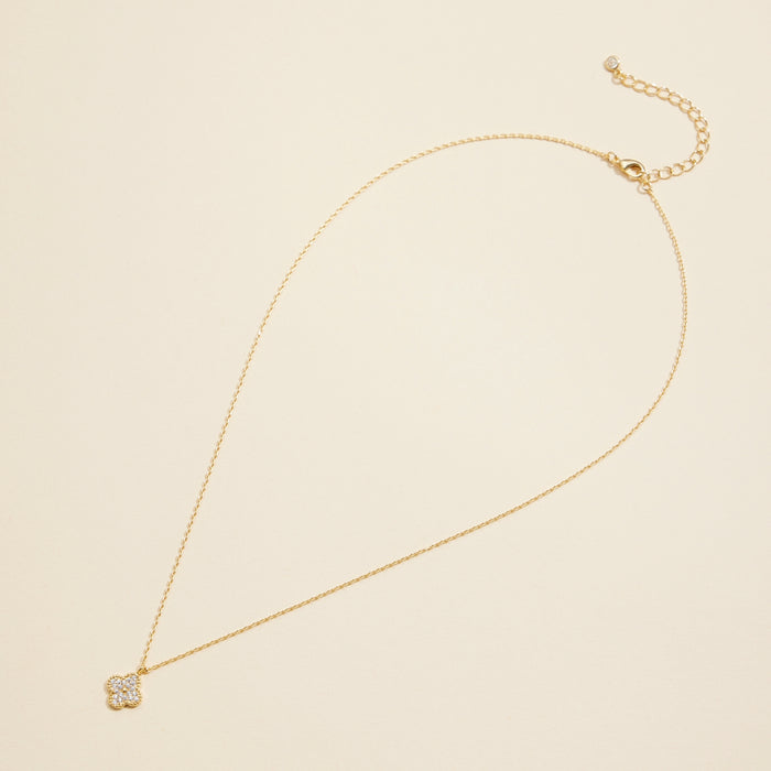 Clover Charm Gold Dip Short Necklace