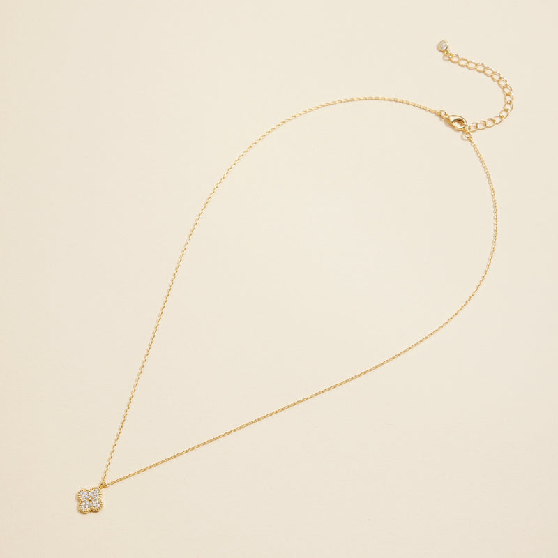 Clover Charm Gold Dip Short Necklace