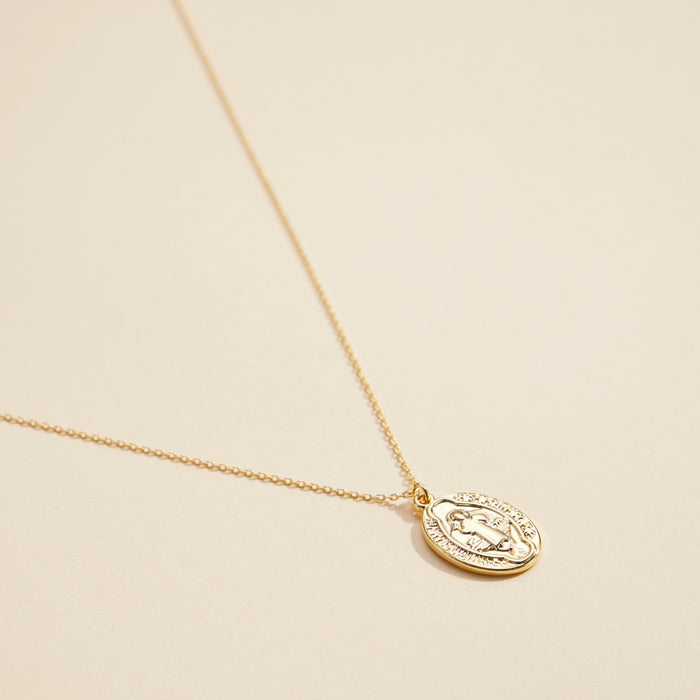 Coin Charm Gold Dip Short Necklace
