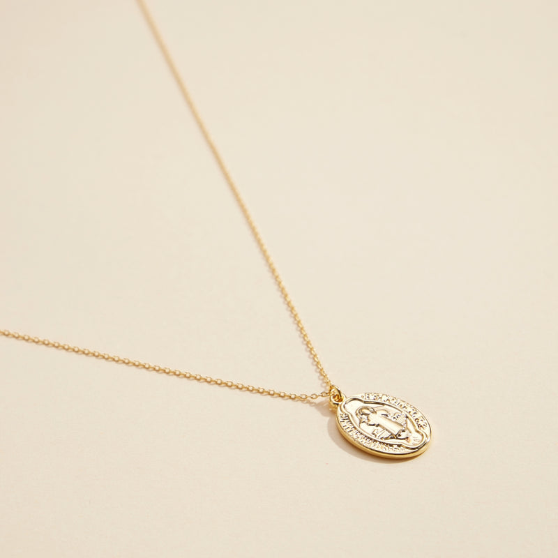 Coin Charm Gold Dip Short Necklace
