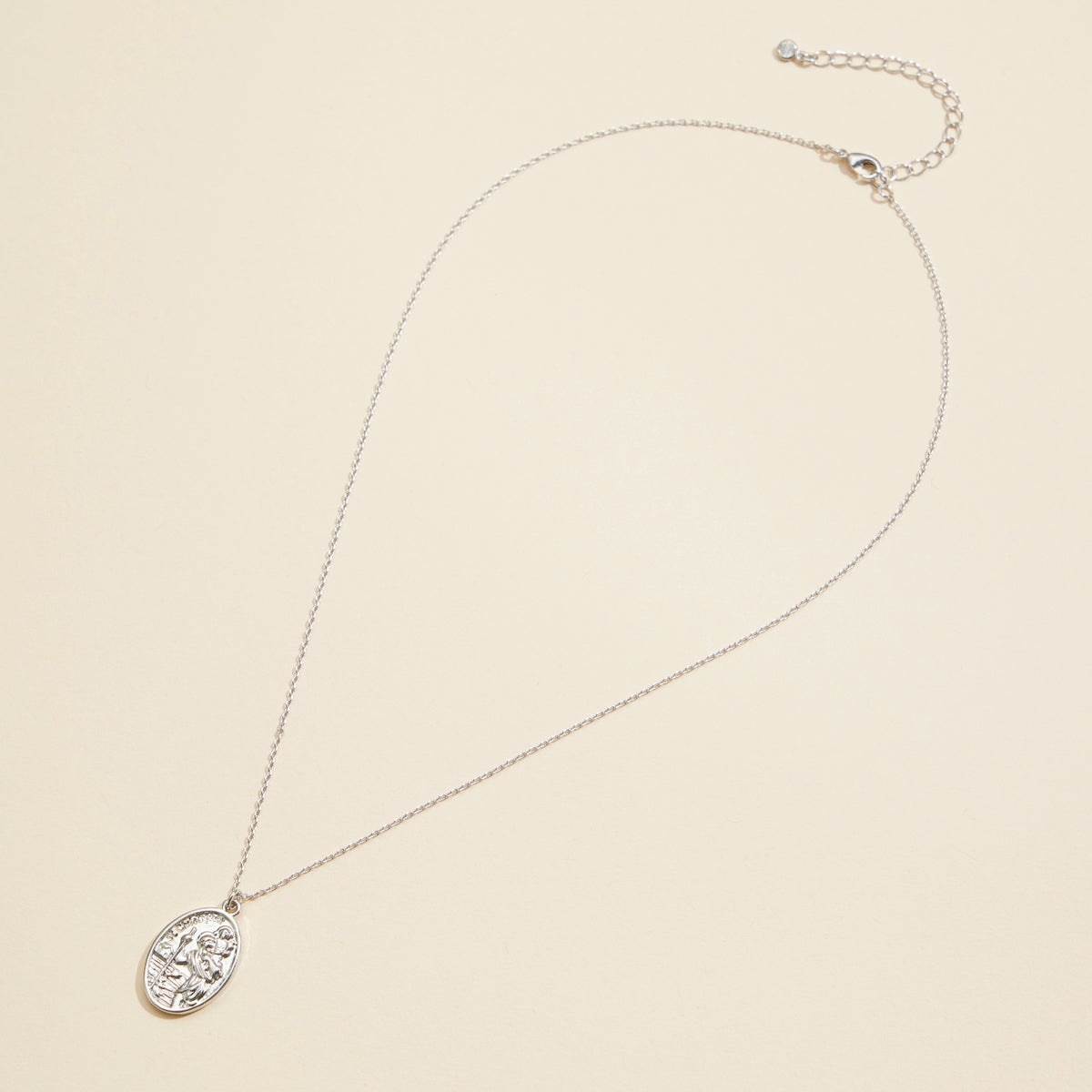 Oval Coin Charm Gold Dip Short Necklace