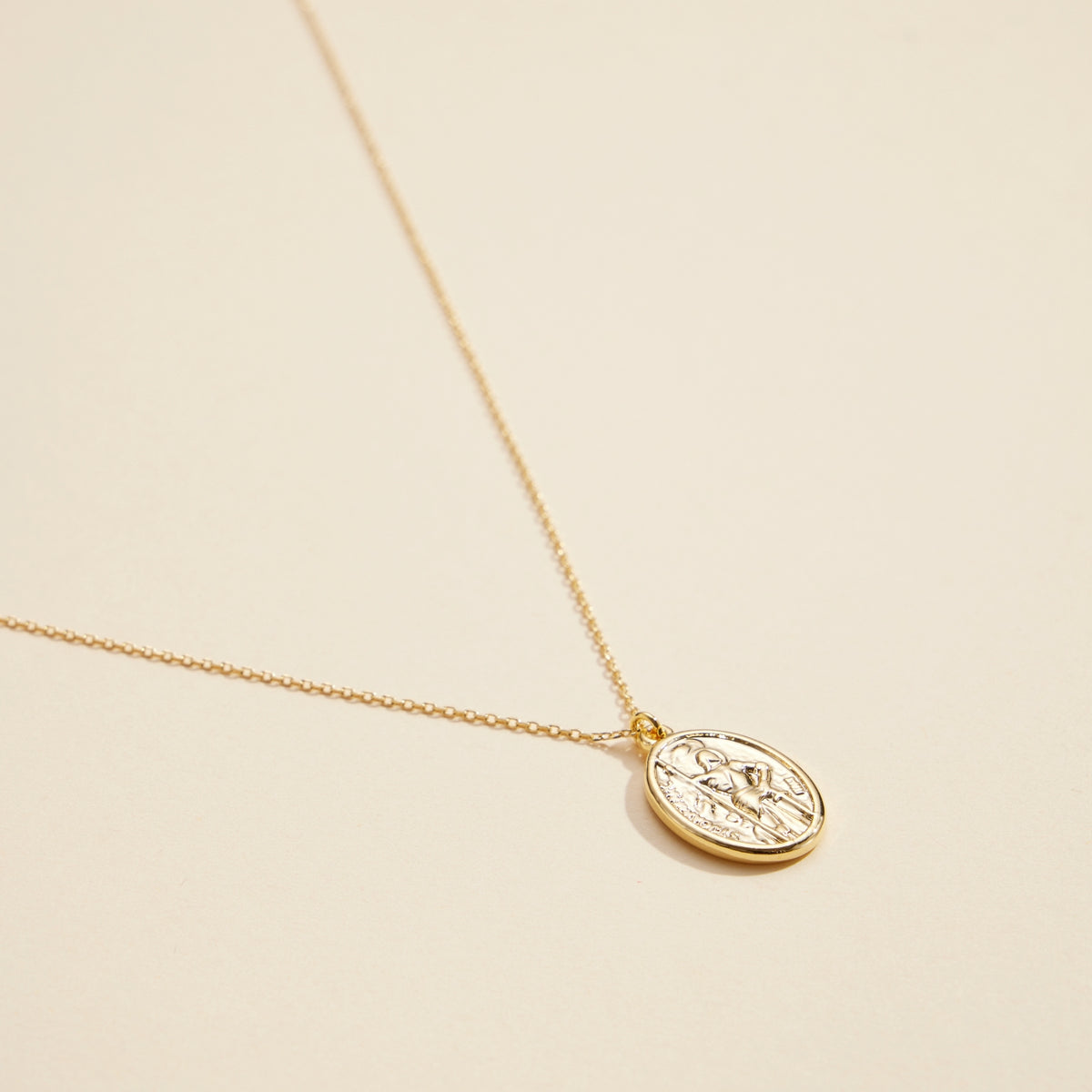 Coin Charm Gold Dip Basic Short Necklace