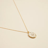 Coin Charm Gold Dip Basic Short Necklace