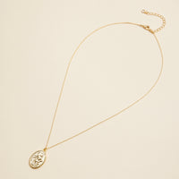 Coin Charm Gold Dip Basic Short Necklace
