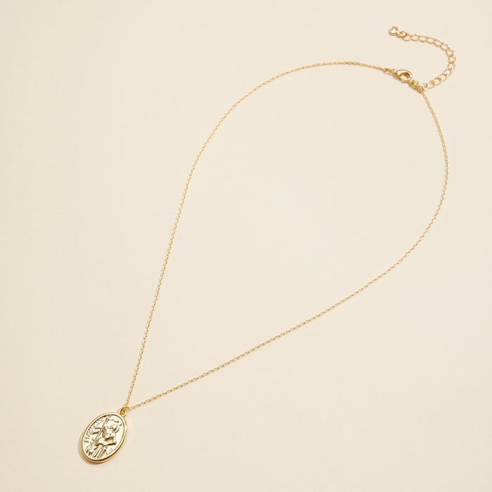 Coin Charm Gold Dip Basic Short Necklace