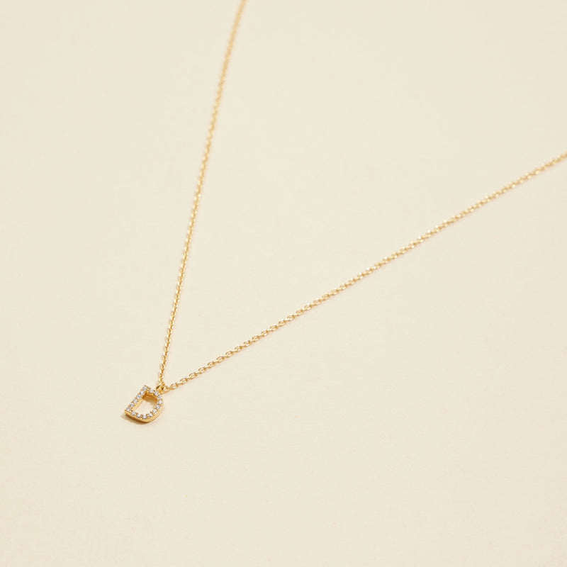 Letters Basic Gold Dipped Short Necklace