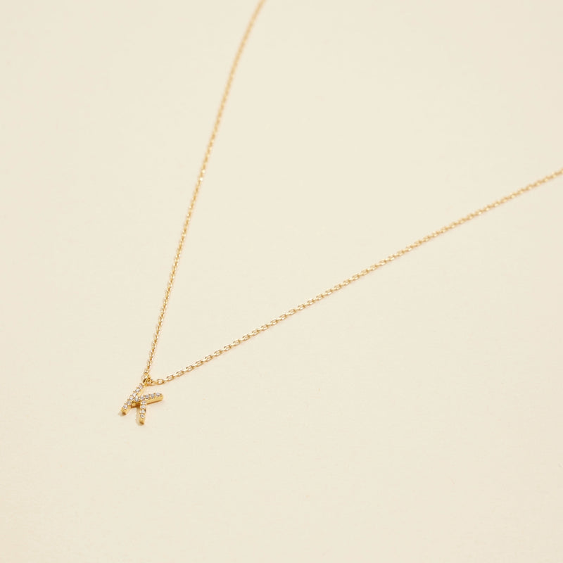 Letters Basic Gold Dipped Short Necklace