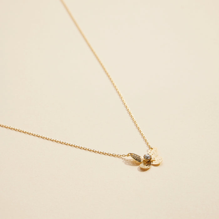 Butterfly Charm Gold Dip Basic Short Necklace