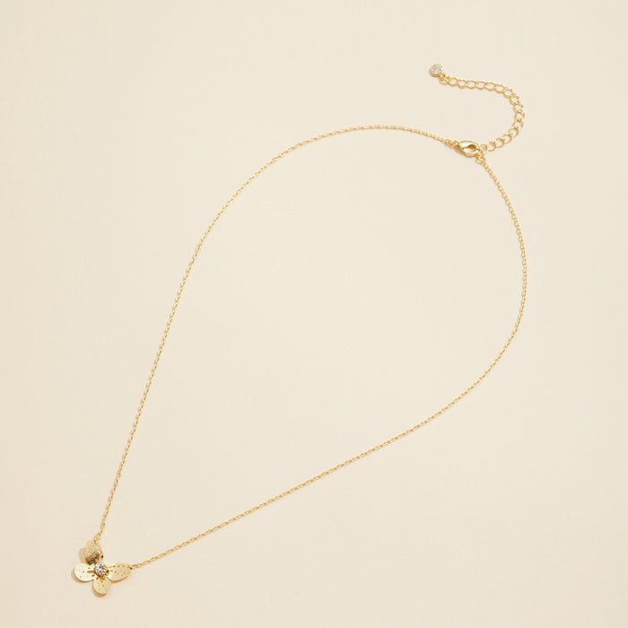 Butterfly Charm Gold Dip Basic Short Necklace
