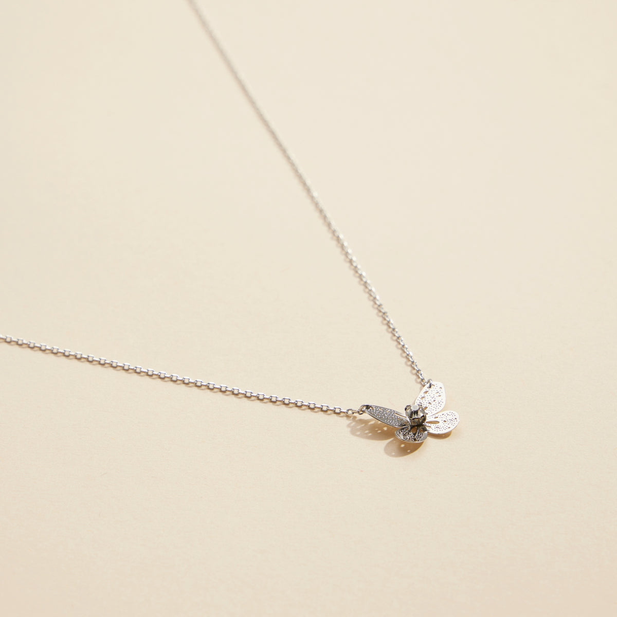 Butterfly Charm Gold Dip Basic Short Necklace