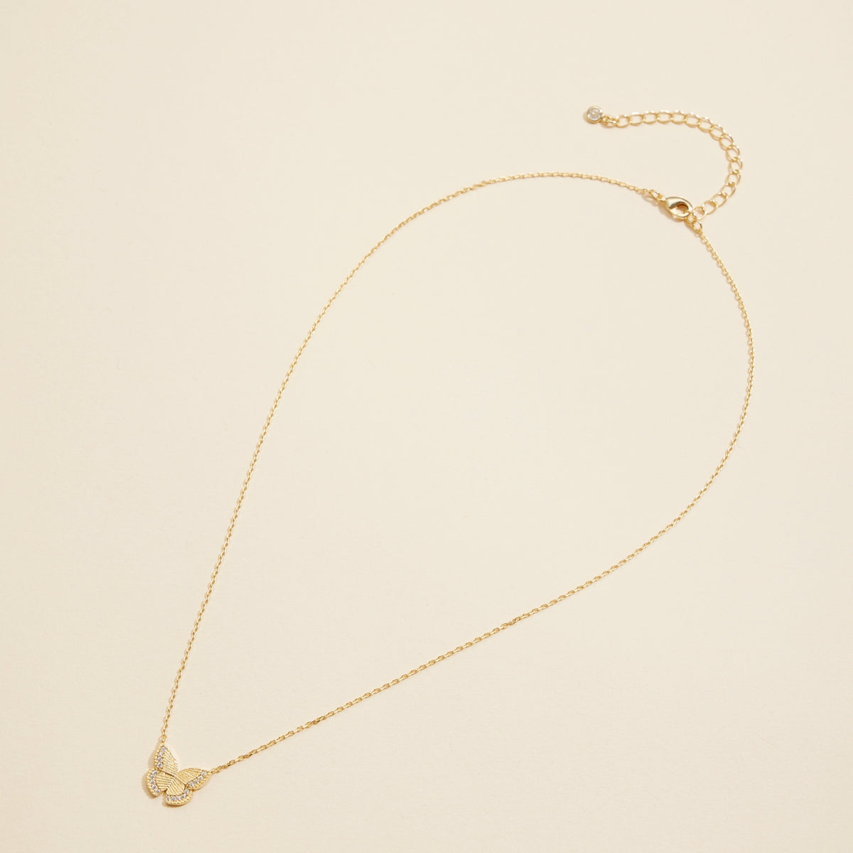 Butterfly Charm Gold Dip Short Necklace