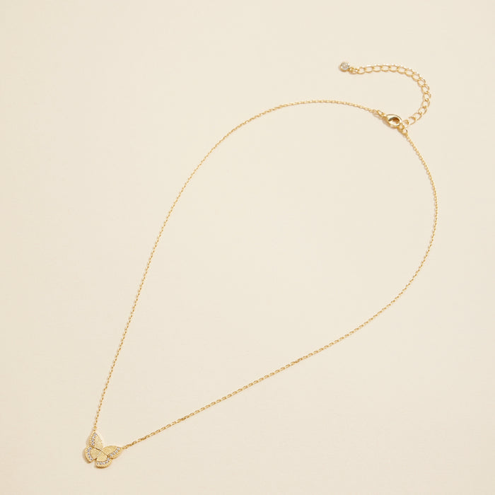 Butterfly Charm Gold Dip Short Necklace