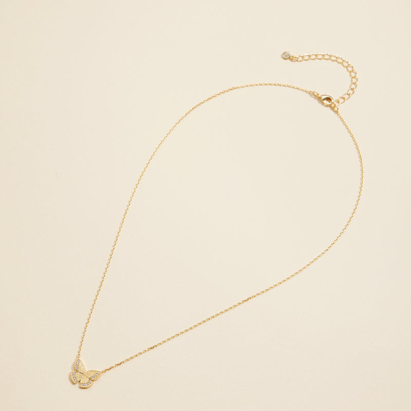 Butterfly Charm Gold Dip Short Necklace