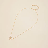 Interlocking Circles Gold Dip Short Necklace