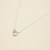 Interlocking Circles Gold Dip Short Necklace