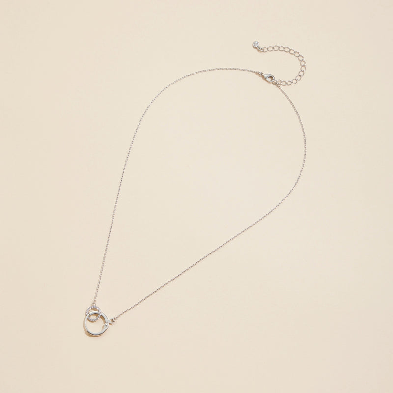 Interlocking Circles Gold Dip Short Necklace