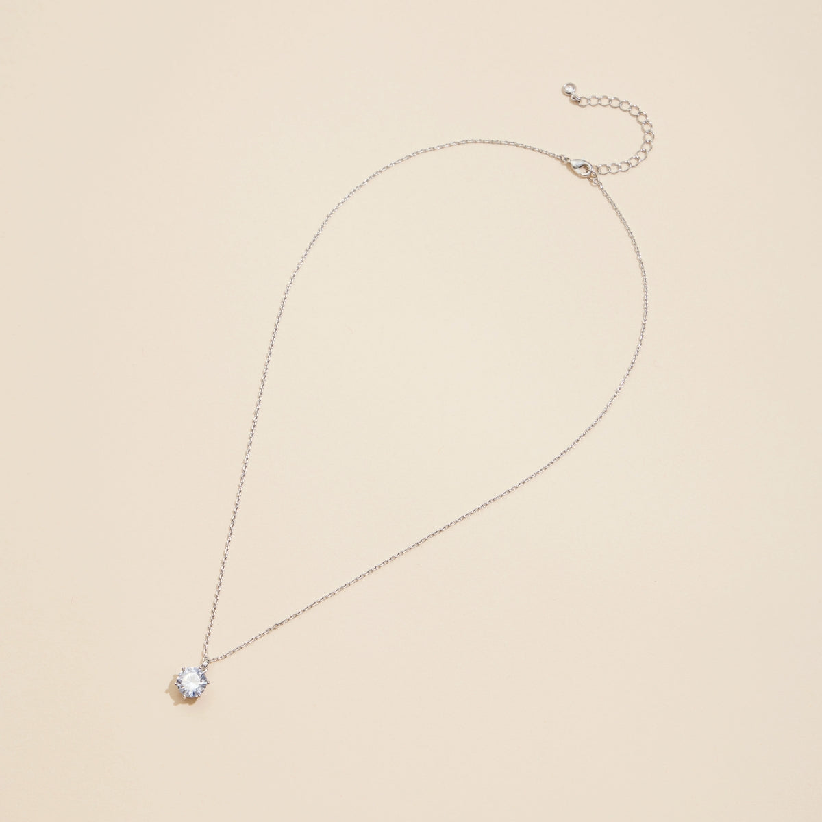 Glass Stone Charm Gold Dip Short Necklace